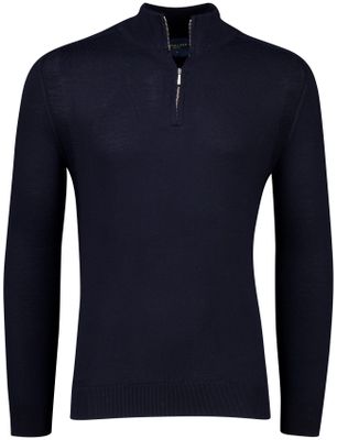 Cavallaro Cavallaro luxe basic trui met opstaande kraag navy