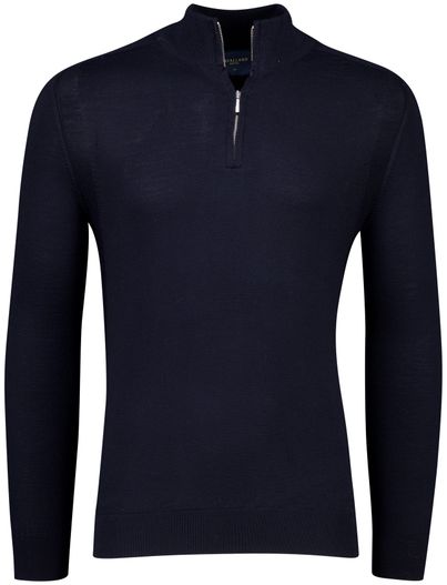 Cavallaro Cavallaro luxe basic trui met opstaande kraag navy
