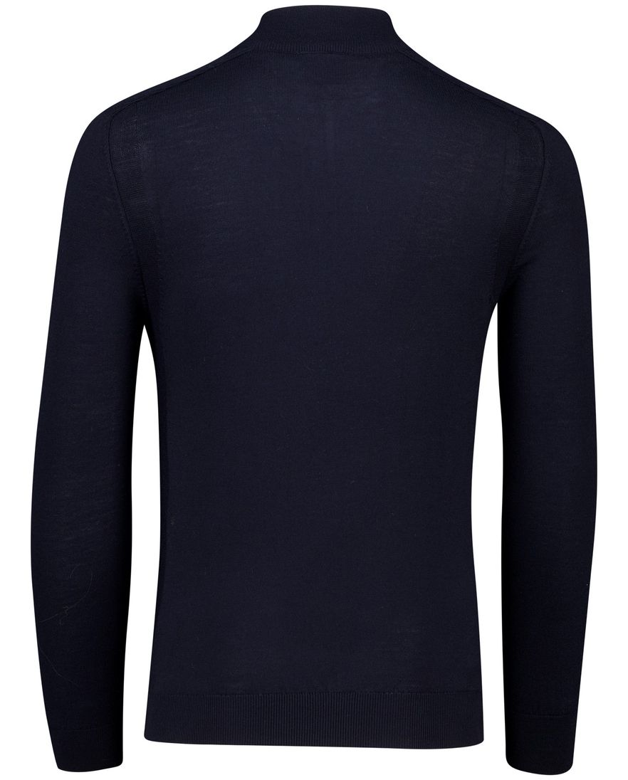 Cavallaro donkerblauwe heren trui met rits hals wol