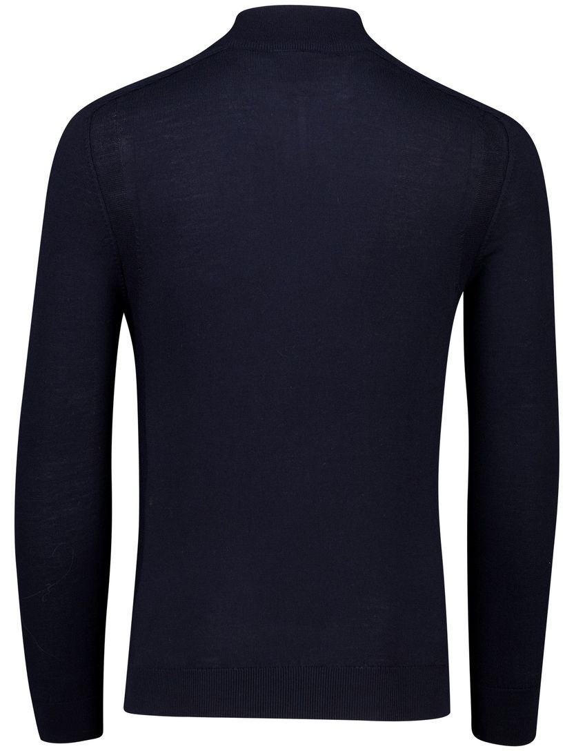 Cavallaro luxe basic trui met opstaande kraag navy