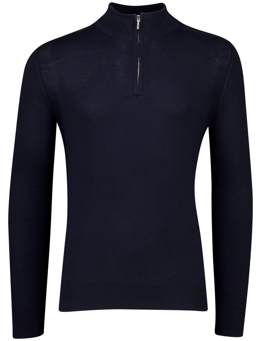 Cavallaro luxe basic trui met opstaande kraag navy