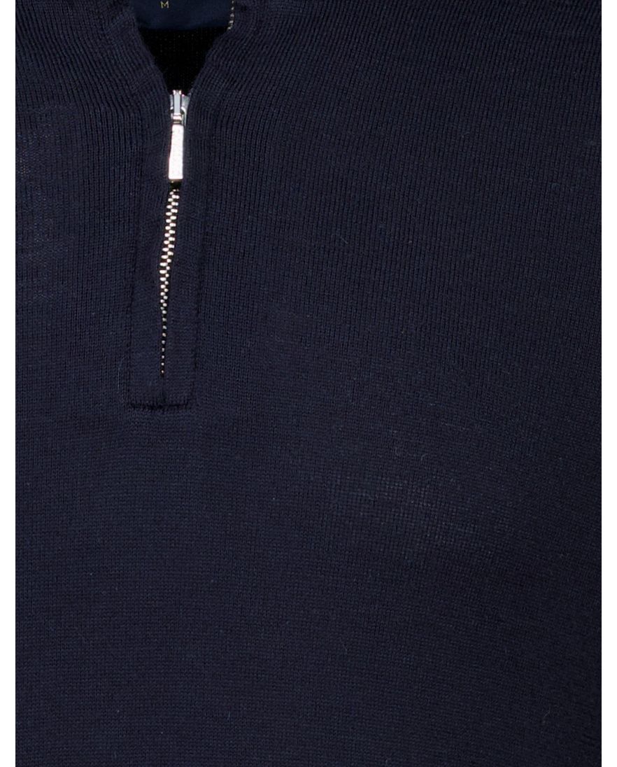 Cavallaro donkerblauwe heren trui met rits hals wol
