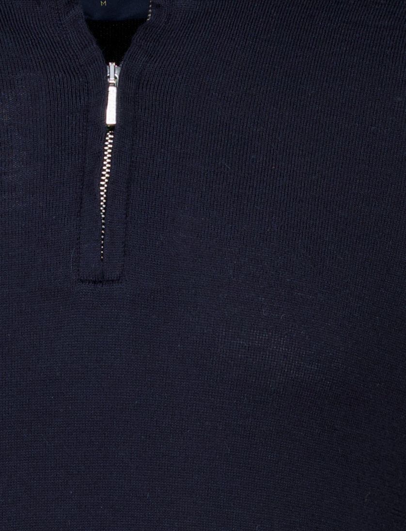 Cavallaro luxe basic trui met opstaande kraag navy