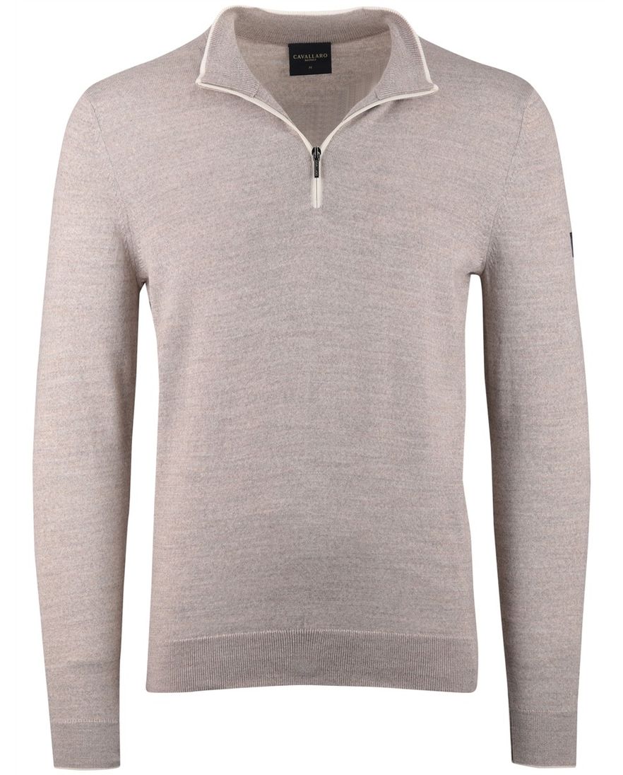 Beige trui Cavallaro Fontanio half zip
