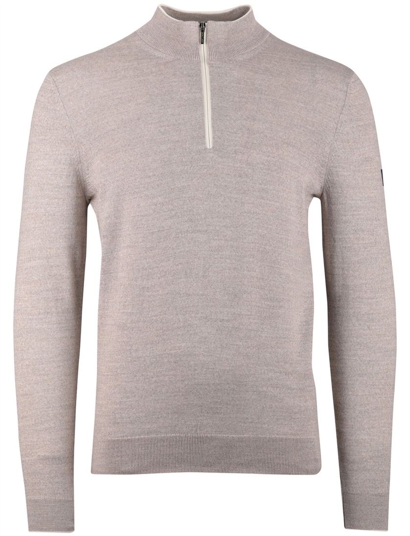 Trui Cavallaro Fontanio half zip beige