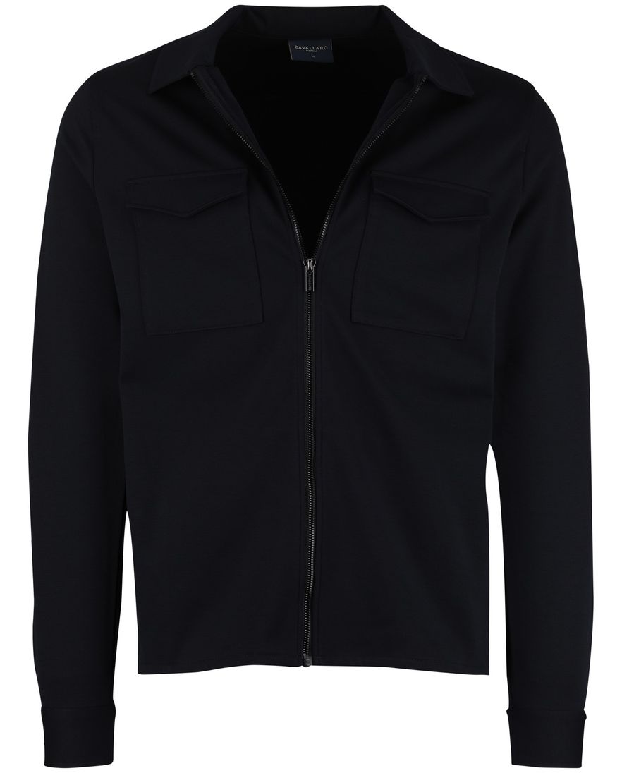 Cavallaro overshirt zwart met borstzakken