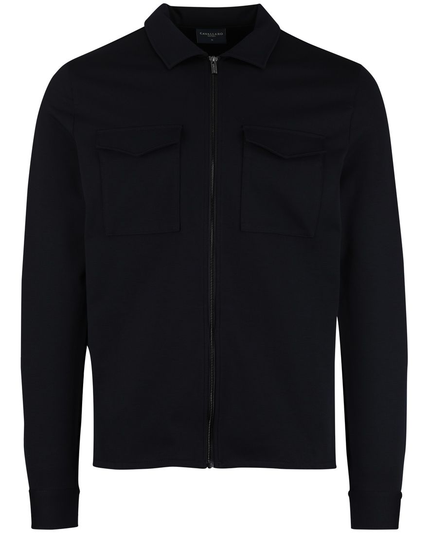 Cavallaro overshirt zwart met borstzakken