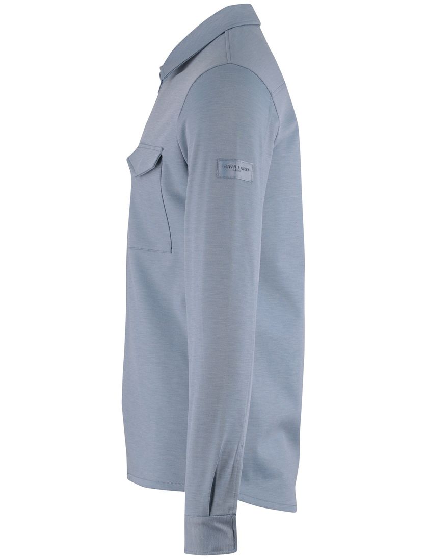 Overshirt Cavallaro lichtblauw borstzakken normale fit
