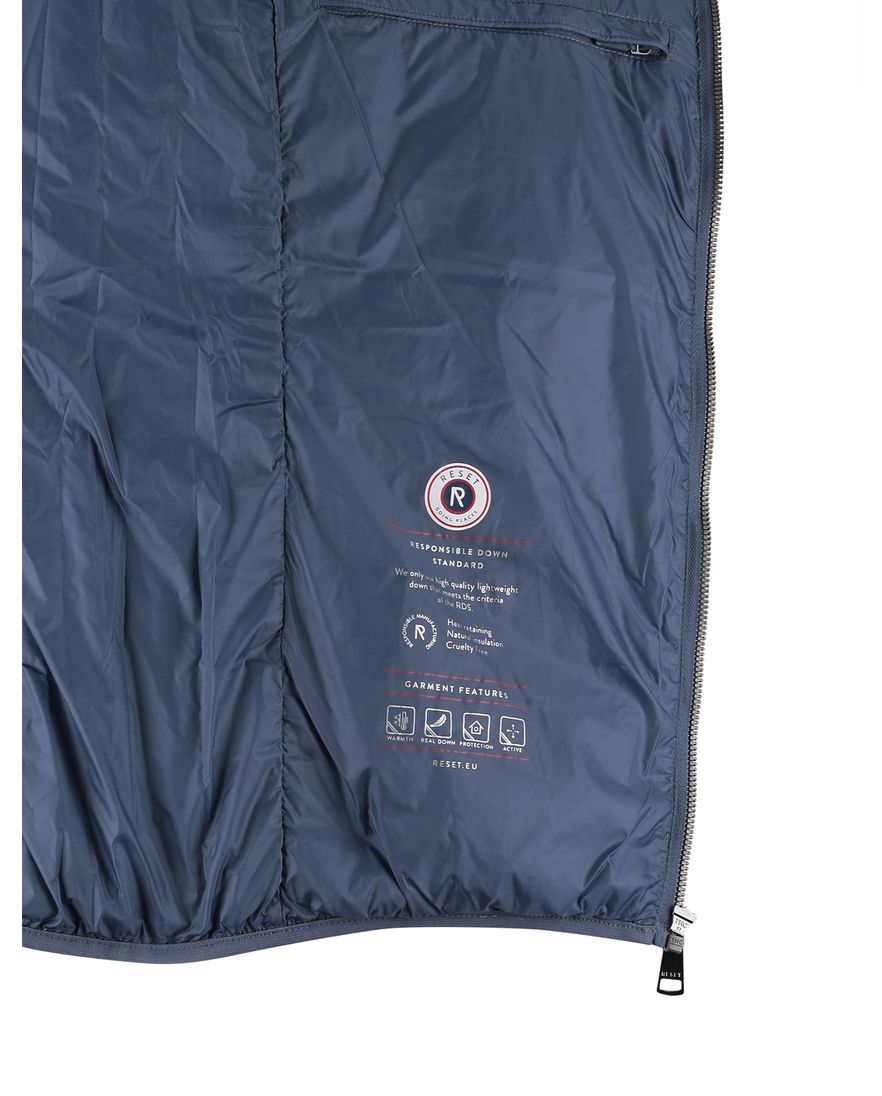 Reset korte jas gewatteerd blauw met borstzak