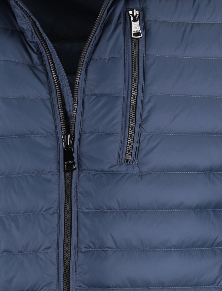 blauwe winterjas Reset normale fit borstzak waterafstotend