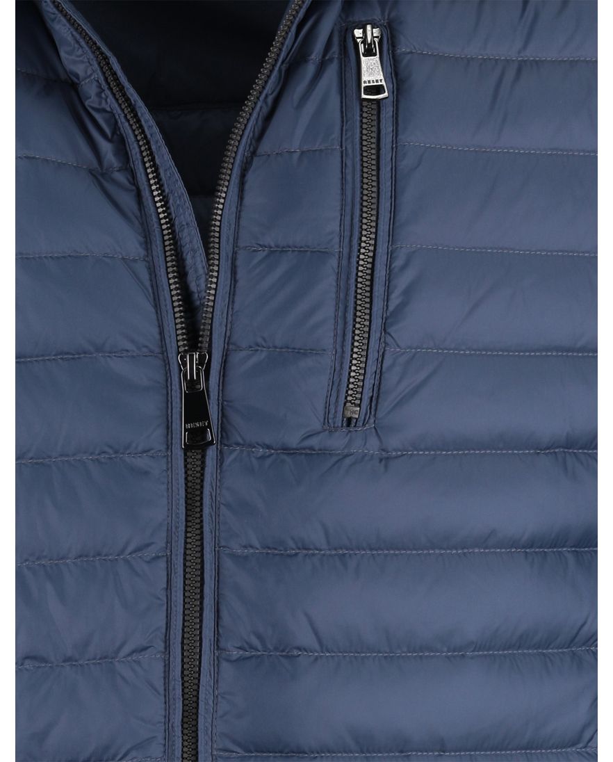 Reset korte jas gewatteerd blauw met borstzak