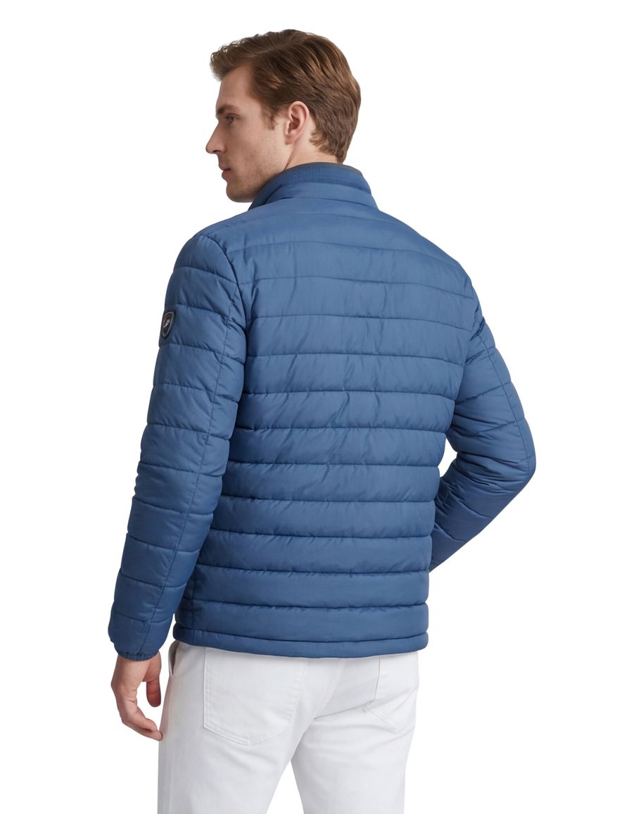 blauwe winterjas Reset normale fit borstzak waterafstotend