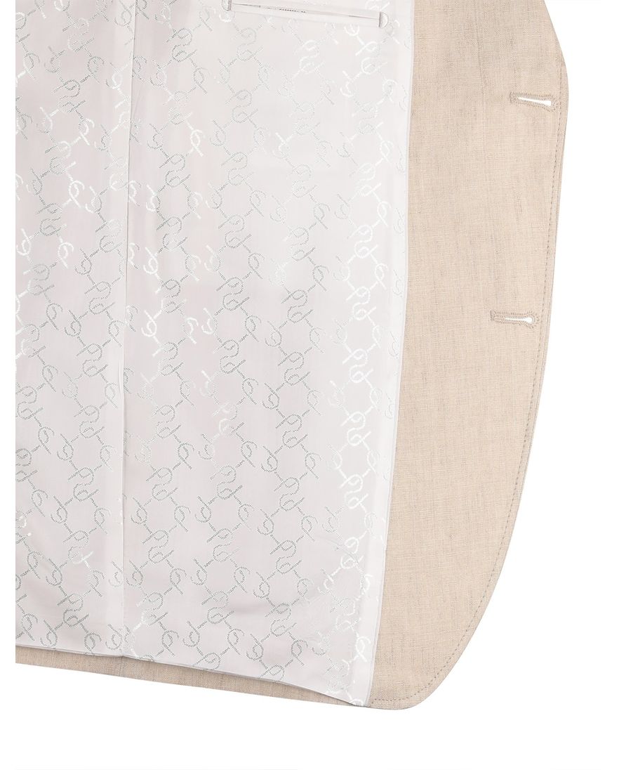 beige gemêleerd colbert Carl Gross linnen met viscose voering