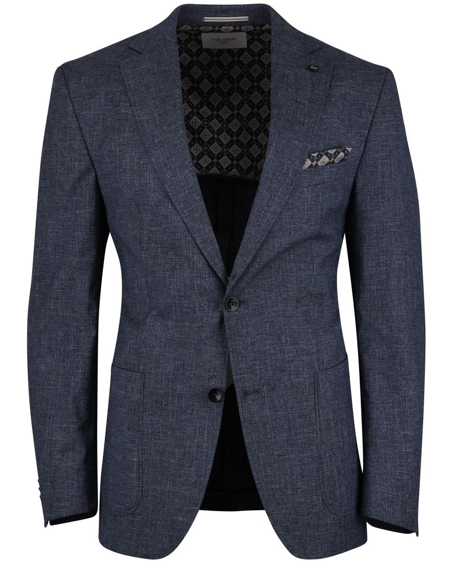 navy gemêleerd colbert Carl Gross polyester met viscose voering