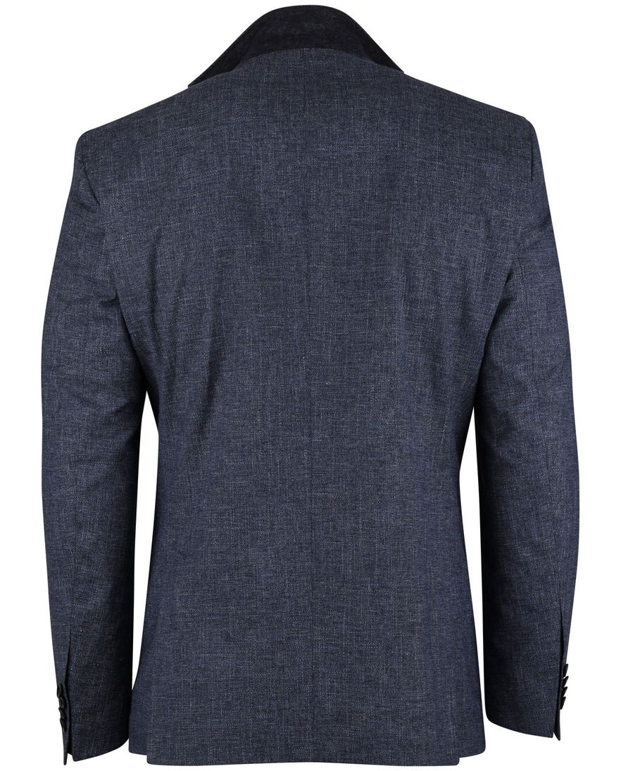 navy gemêleerd colbert Carl Gross polyester met viscose voering