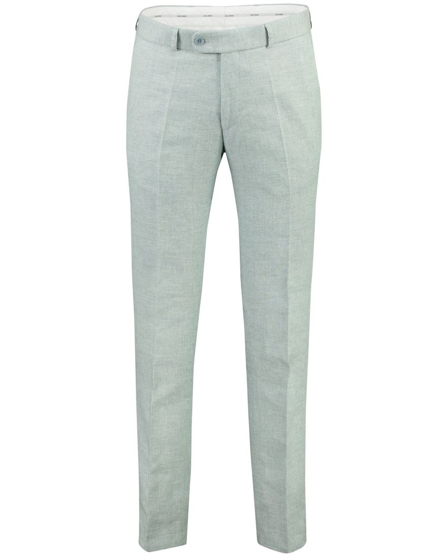 groene pantalon Carl Gross flatfront model