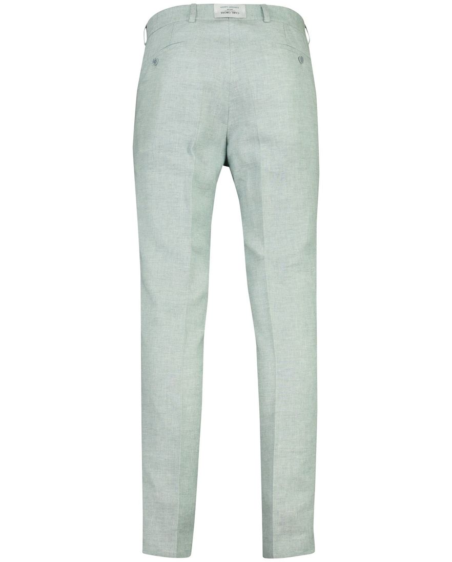 groene pantalon Carl Gross flatfront model