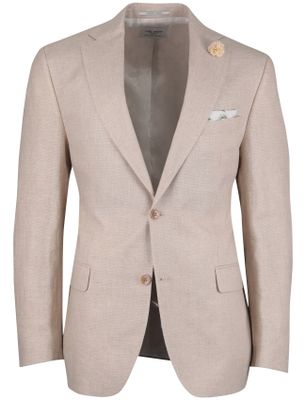 Carl Gross colbert Carl Gross Sakko beige gemeleerd normale fit bloemetje