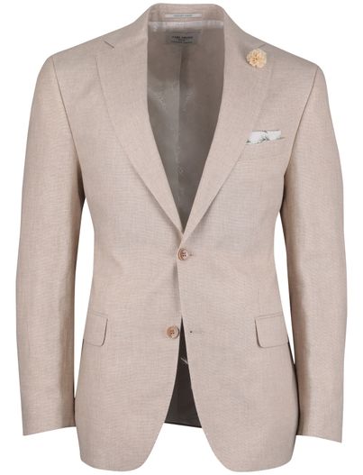 Carl Gross colbert Carl Gross Sakko beige gemeleerd normale fit bloemetje