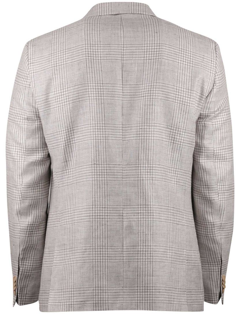 Colbert Carl Gross beige geruit normale fit bruine knopen