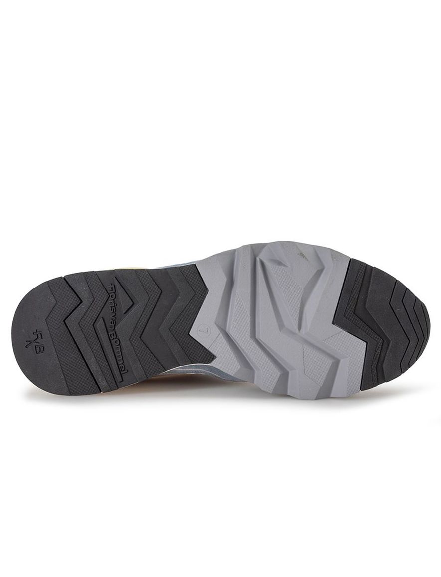 Sneaker Van Bommel lichtblauw beige wit suède geprint