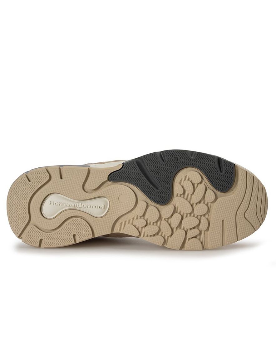 Sneaker Van Bommel bruin beige grijs suède geprint