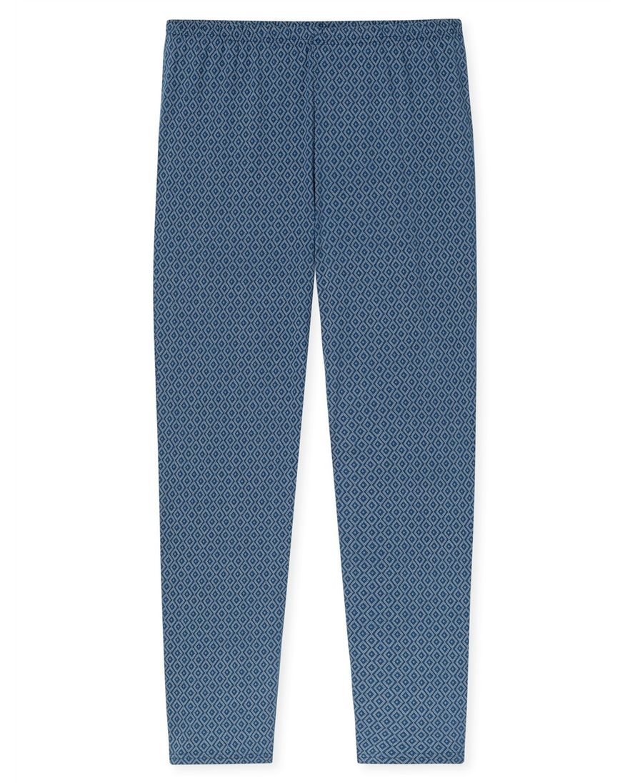 Schiesser pyjama lang blauw met print