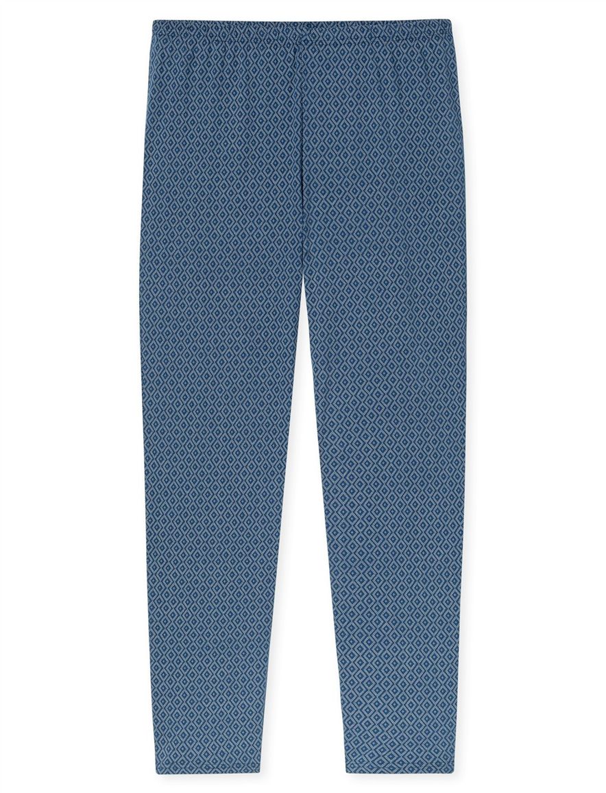 Schiesser pyjama lang blauw met print