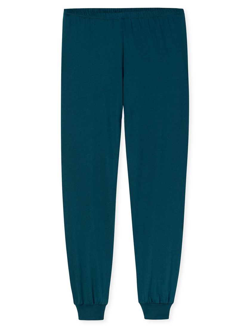 lange pyjame 100% katoen Schiesser groen geprint