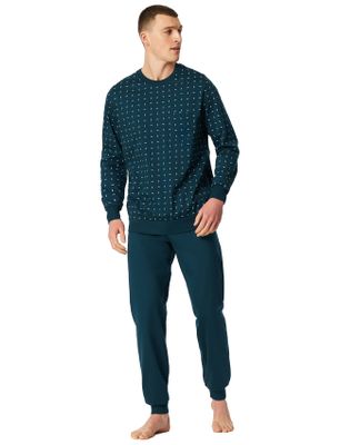 Schiesser groen lange pyjama Schiesser normale fit met print