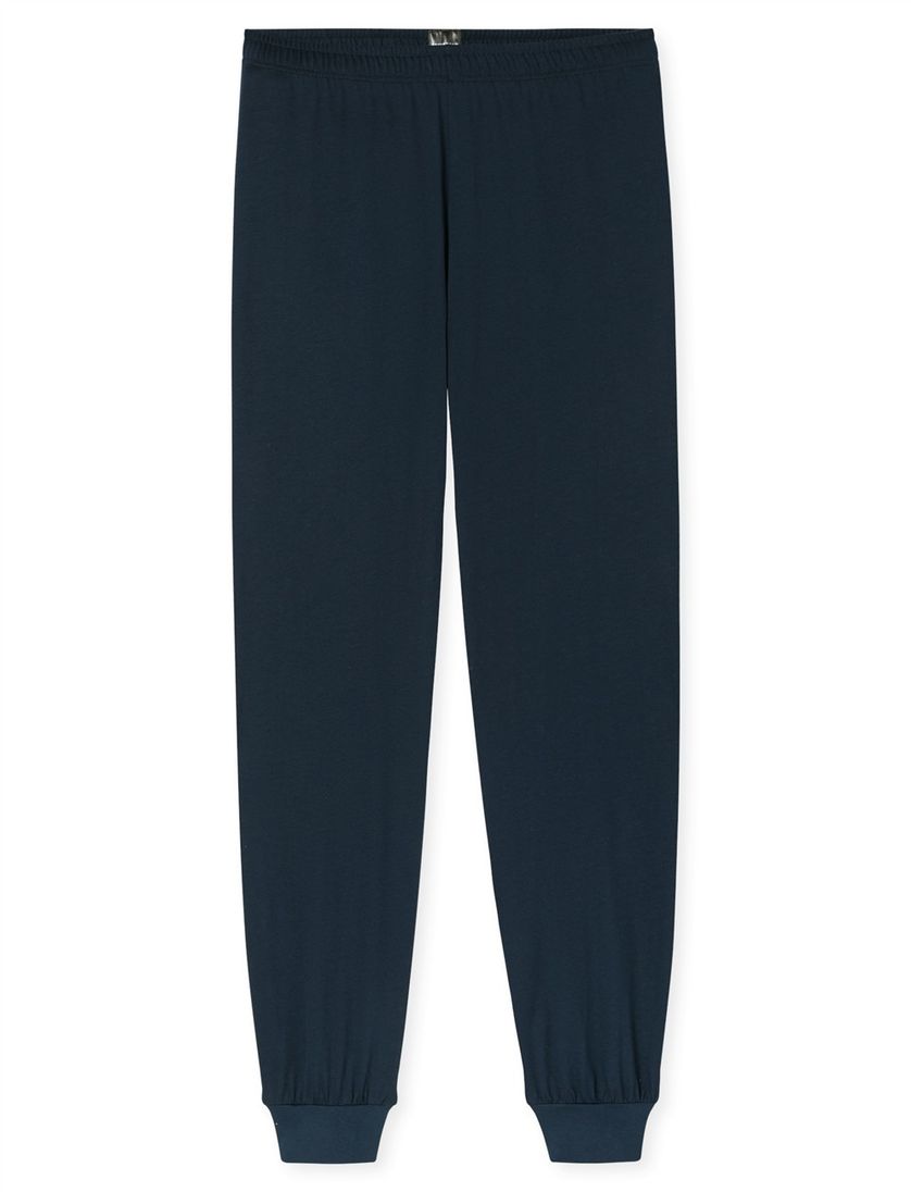 Lange pyjama Schiesser blauw met print