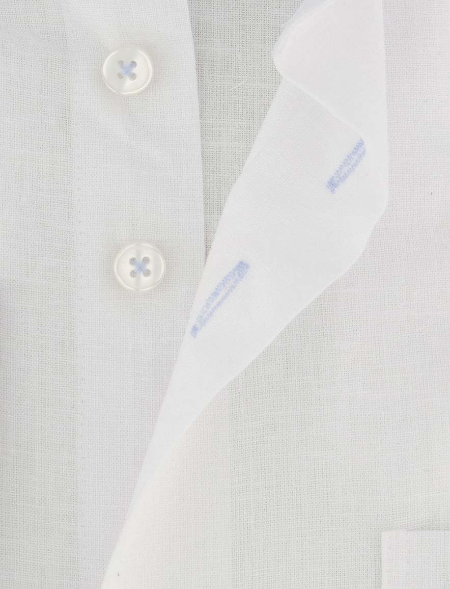 Portofino overhemd linnenblend wit button down boord