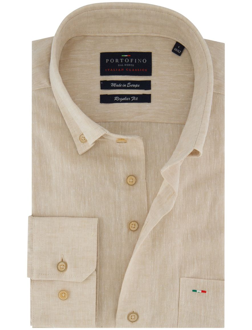 Portofino overhemd beige linnen