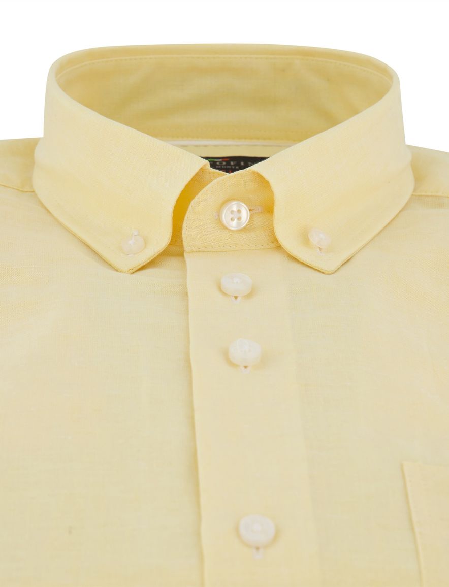 Portofino overhemd geel met borstzak