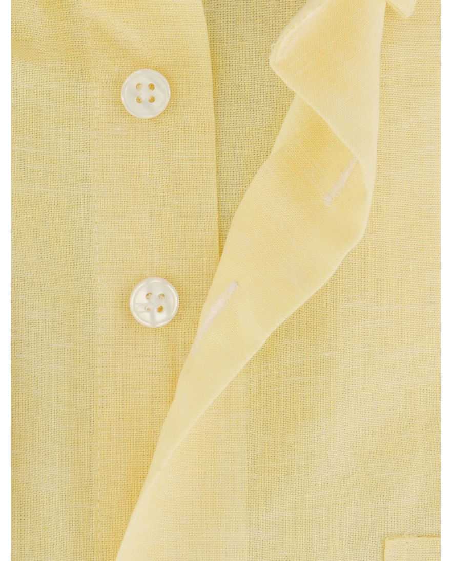 Portofino overhemd geel gemeleerd Regular Fit