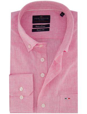 Portofino Overhemd Portofino Regular fit roze gemeleerd