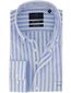Portofino regular fit overhemd blauw gestreept linnenblend