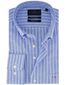Portofino regular fit overhemd linnenblend wit gestreept