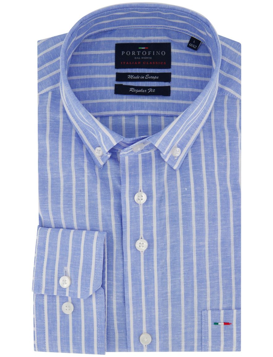 Portofino overhemd lichtblauw gestreept