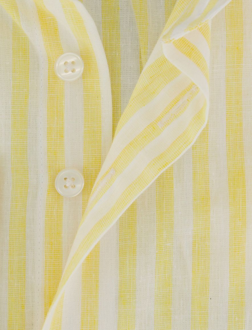 Wit gestreept overhemd Portofino button down boord linnen