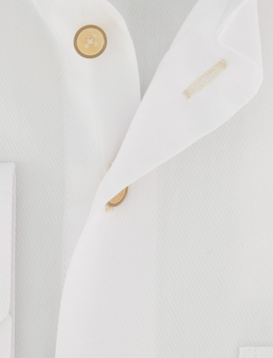 Portofino overhemd effen wit beige knoop