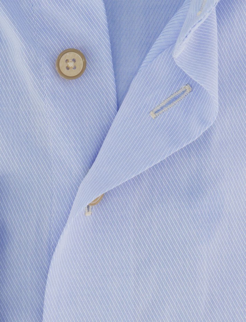 Overhemd lichtblauw Portofino effen enkele borstzak