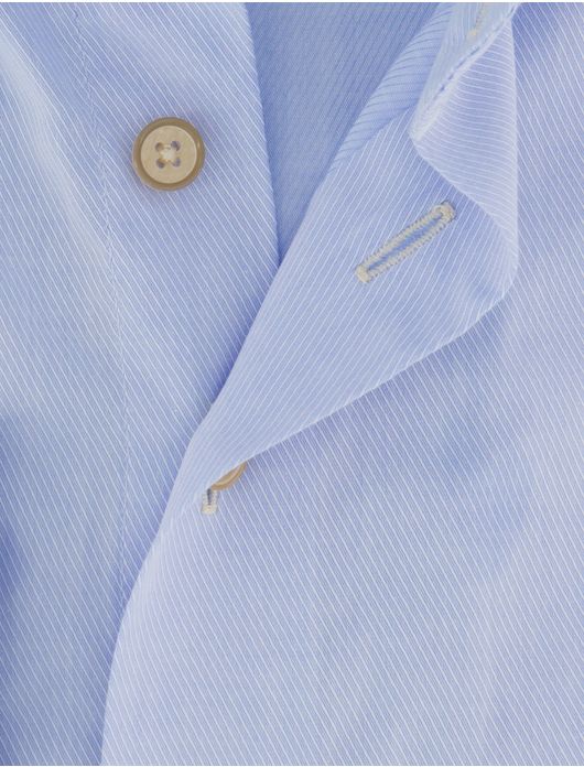 Portofino overhemd regular fit lichtblauw enkele borstzak