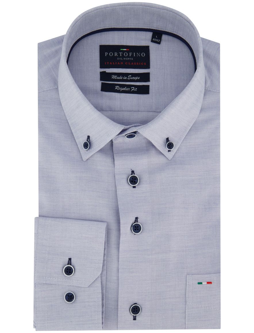 Portofino overhemd blauw met borstzak