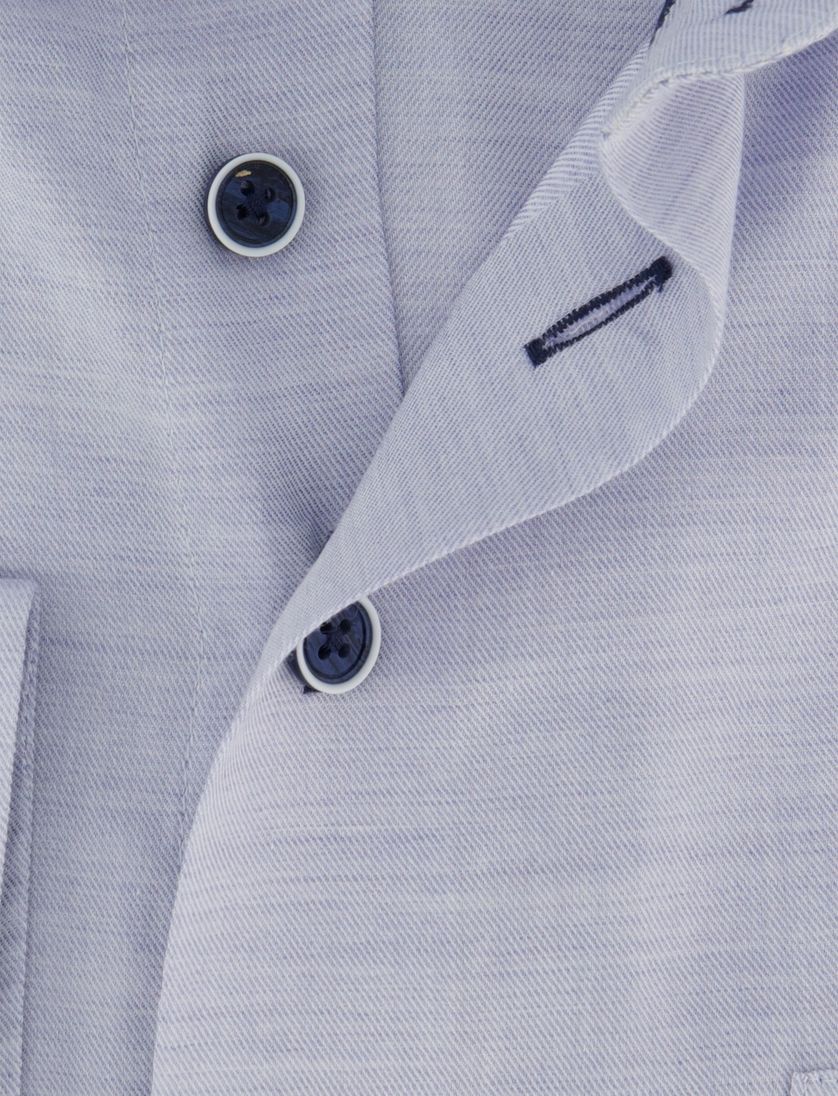 Overhemd blauw viscose Portofino enkele borstzak