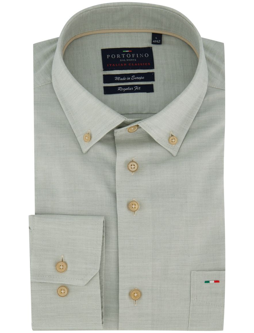 Groen overhemd Portofino button down boord zijde
