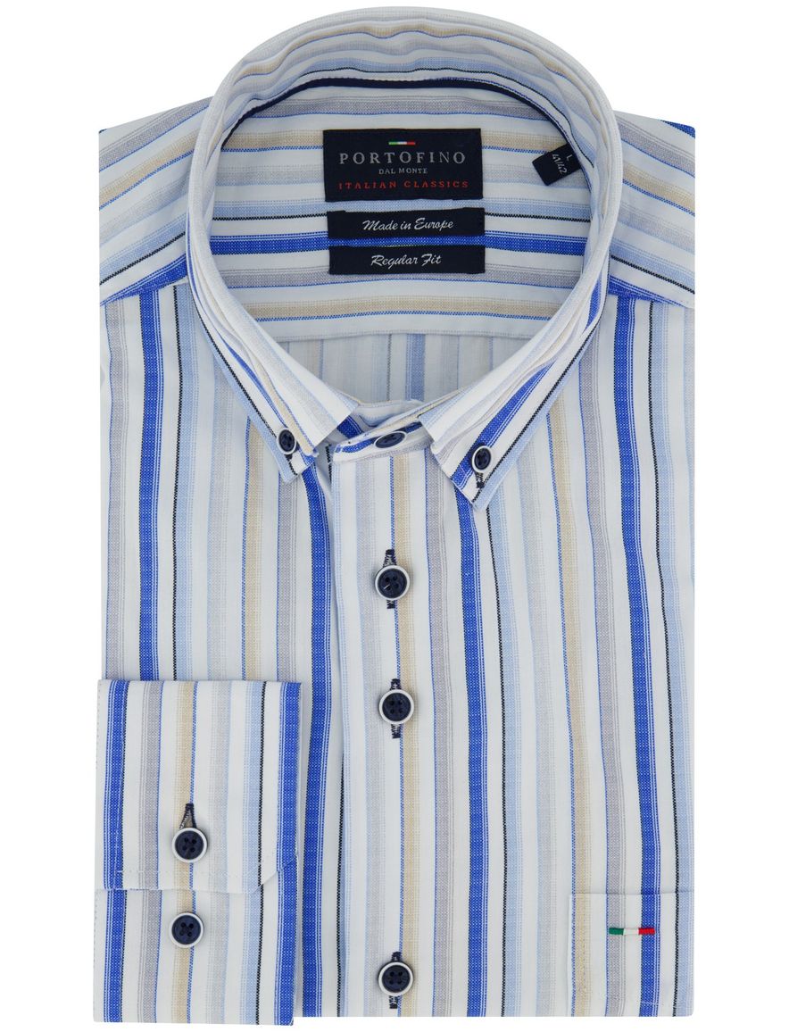 Portofino overhemd blauw strepen