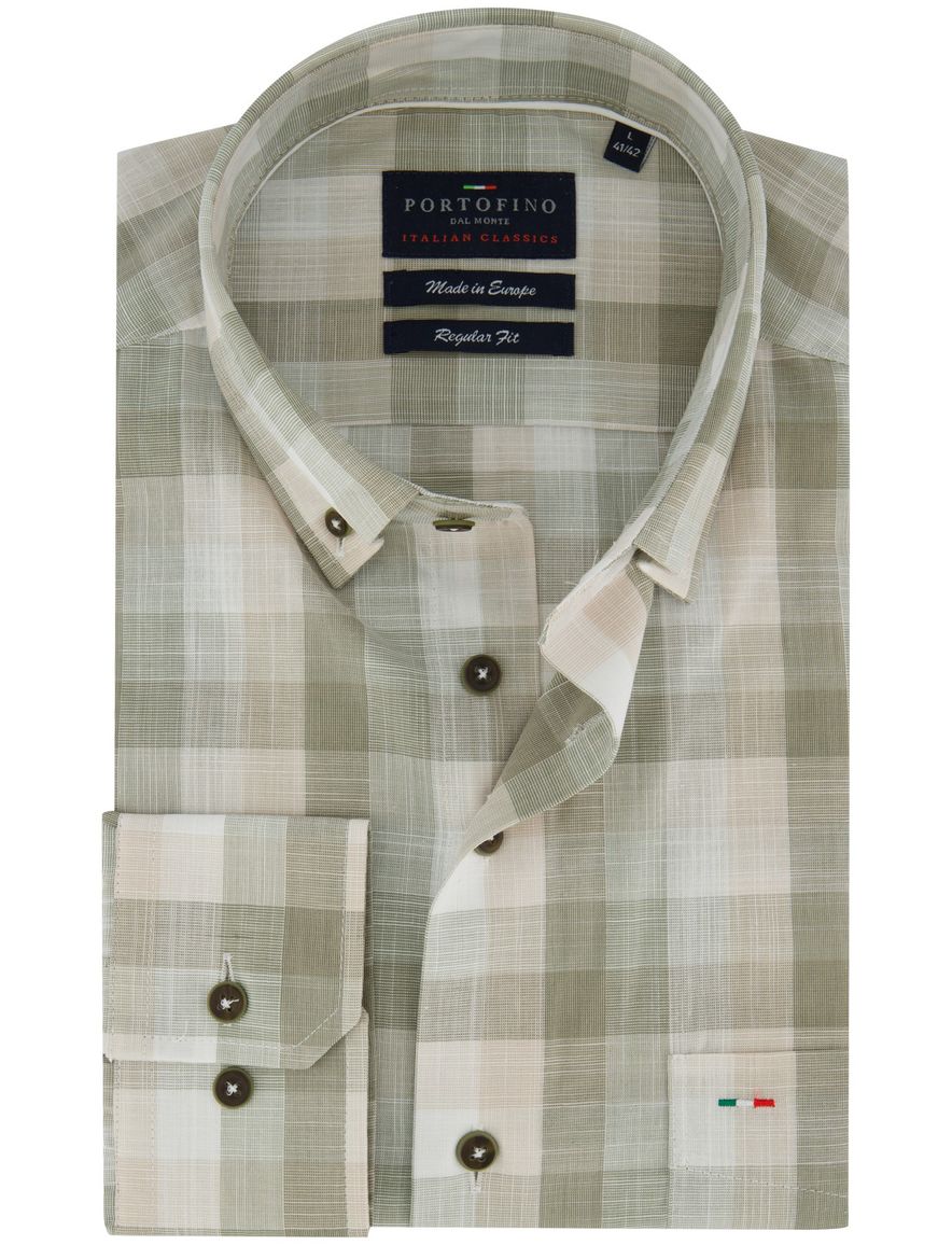Portofino overhemd groen geruit