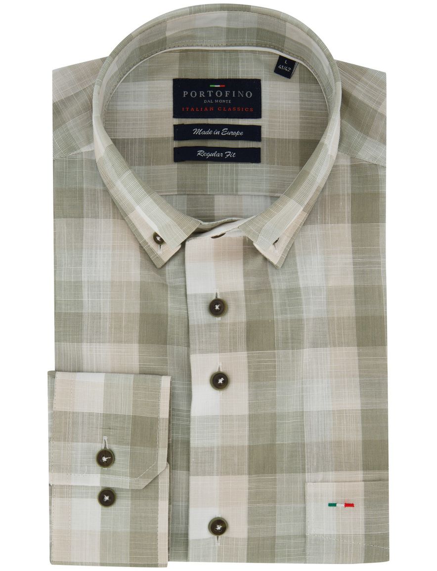 Portofino overhemd groen geruit