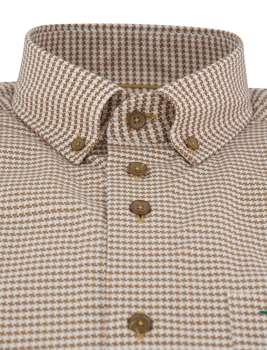 Bruin overhemd Portofino button down boord casual